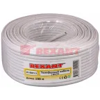 Телефонный кабель ШТЛП 2 жилы CCA, белый, бухта 100м | 01-5001-3 | REXANT