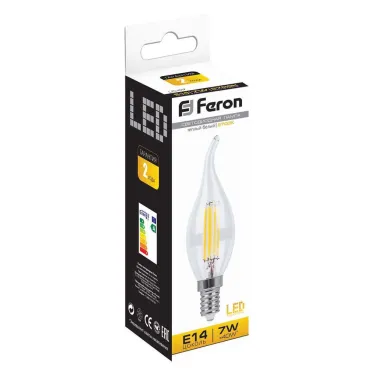 Лампа светодиодная LED 7вт Е14 теплый свеча на ветру FILAMENT