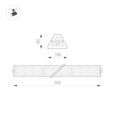 Светильник светодиодный SP-LAGERN-L630-100W Day4000 (WH, 90х110 deg, 230V) (ARL, IP65 металл, 5 лет)