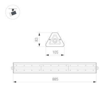 Светильник светодиодный SP-LAGERN-L885-150W Day4000 (WH, 90х110 deg, 230V) (ARL, IP65 металл, 5 лет)