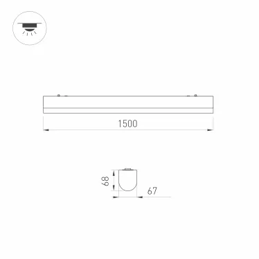 Светильник светодиодный ALT-LARGO-1500-40W Warm3000 (WH, 120 deg, 230V) (ARL, IP65 пластик, 5 лет)