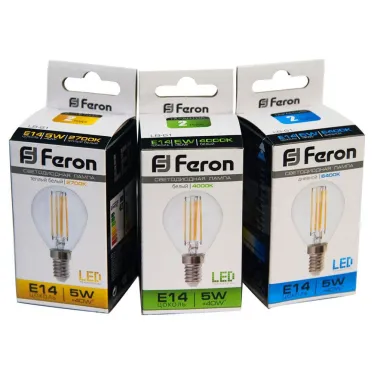 Лампа светодиодная LED 5вт Е14 теплый шар FILAMENT