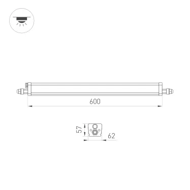 Светильник светодиодный ALT-TUBULAR-600-14W Day4000 (WH, 120 deg, 230V) (ARL, IP65 пластик, 5 лет)