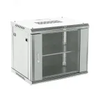 Шкаф настенный 6U 600х600х368мм стеклянная дверь RAL 7035 серый