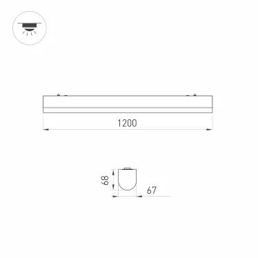 Светильник светодиодный ALT-LARGO-1200-30W Warm3000 (WH, 120 deg, 230V) (ARL, IP65 пластик, 5 лет)