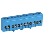                  Шина NO-224-100 N ноль в изолированном корпусе на DIN-рейку ШНИ-6х9-12-Д синий
               