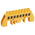                  Шина NO-224-116 PE земля в комбинированном изоляторе на DIN-рейку ШНИ-8х12-8-Д-желтый
               