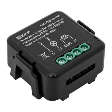 Умное реле в подрозетник 1-канальное без нейтрали Zigbee EKF Connect Select