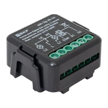 Умное реле в подрозетник 2-канальное без нейтрали Zigbee EKF Connect Select