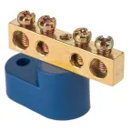                  Шина 0 N 6х9мм 4 отверстия латунь синий угловой изолятор PROxima
               