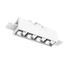                  Светильник светодиодный DL-Box Reflect Multi 1x4 trimless встраиваемый 150х43х63 мм 10 Вт 3000 К кососвет DALI RAL9003 белый муар
               