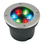 ULU-B11A-6W/RGB IP67 GREY Светильник светодиодный уличный. Архитектурный встраиваемый. RGB свет. Корпус серый. TM .
