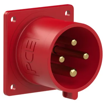 Вилка встраиваемая 32А/400V/3P+E/IP44, фланец 70x70