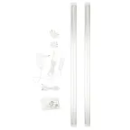 Светильники светодиодные для мебели UЛм-F45-2x6W/4500K IP20 SILVER набор из 2-х шт Механический выключатель 600*25*8мм 2*500Лм