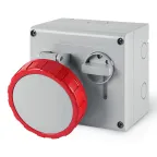                  Розетка наружной установки IP67 32А 3P+E+N 400В с механической блокировкой и верхним расположением разъема
               