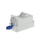 Розетка наружной установки IP44 16А 2P+E 230В с механической блокировкой и боковым расположением разъема