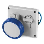                  Розетка скрытой установки IP67 32А 2P+E 230В с механической блокировкой и верхним расположением разъема
               