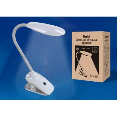 Светильник настольный TLD-546 White/LED/350Lm/4500K «прищепка» 5W Белый | UL-00002234 | Uniel