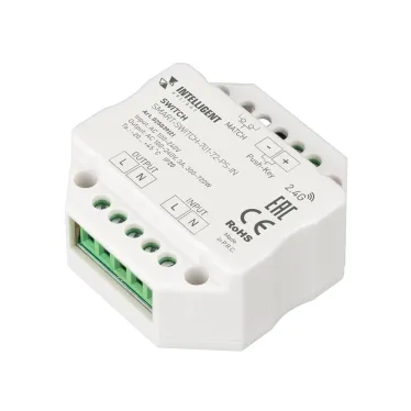 Релейный модуль INTELLIGENT ARLIGHT SMART-SWITCH-701-72-PS-IN (230V, 1x3A, 2.4G) (IARL, IP20 Пластик, 5 лет)