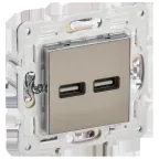 SKANDY Розетка USB A+A 3,1А SK-R15N никель IEK