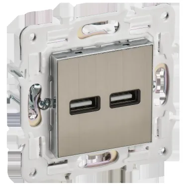 SKANDY Розетка USB A+A 3,1А SK-R15N никель IEK