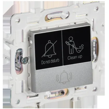 SKANDY Кнопка звонка с индикацией для отелей 10А SK-V17S серебряный IEK