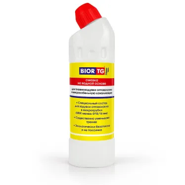 Смазка BiorTG PWater Micro, для пневмозадувки оптоволокного кабеля в узких каналах эмульсия, 500 г