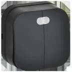                  GLORY Выключатель 2-клавишный для открытой установки с индикацией 10А ВС20-2-1-ХЧм черный матовый IEK
               