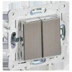                  SKANDY Выключатель 2-клавишный перекрестный 10А SK-V06N никель IEK
               