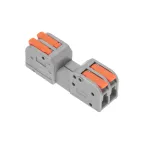                  Клемма СМК 222-422R проходная разъемная 2 полюса серая 0,2-2,5/4мм2, 5 шт.
               