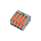                  Универсальная клемма СМК 222-414, 4-проводная серая 0,08-2,5/4 мм² (блистер 5 шт/уп) | 07-5254-4-05 | REXANT
               