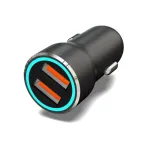                  Зарядное устройство автомобильное c двумя портами USB-A + USB-A c LED-подсветкой 12Вт
               