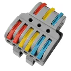                  Клемма СМК 3х2D проходная разветвительная 3 полюса на DIN-рейку (0,08-4 мм2) серая
               