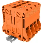 Клемма сильноточная TP 1-1 проходная Push-in, сечение 95 мм. кв., оранжевая