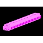 Клемма TB 2-2 с бок. подключ. с крепеж.фланцами, розовая.