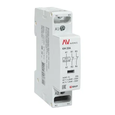 Контактор модульный КМ 20А 2NC 230VAC (1 мод.) AVERES EKF