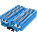 Клемма TP 2-2 проходная Push-in, сечение 4 мм. кв., синяя