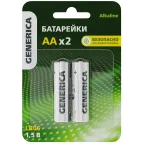                  Батарейка щелочная Alkaline LR06/AA (2шт/блистер) GENERICA
               