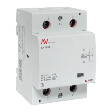 Контактор модульный КМ 100А 2NО 230VAC (3 мод.) AVERES EKF