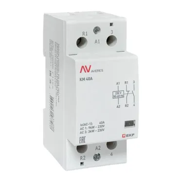 Контактор модульный КМ 40А 1NC+1NO 230VAC (2 мод.) AVERES EKF