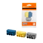                  Набор клемм винтовых изолированных КВИ-3 для Al и Cu проводов (6,0мм2) (серая, синяя, желтая) | SQ0510-0606 | TDM
               