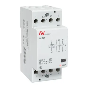 Контактор модульный КМ 25А 2NC+2NO 24VAC (2 мод.) AVERES EKF