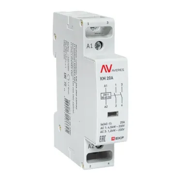 Контактор модульный КМ 20А 2NО 230VAC (1 мод.) AVERES EKF