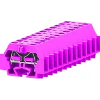 Клемма TB концевая 1-1 с бок. подключ. с защелк. ножками, розовая