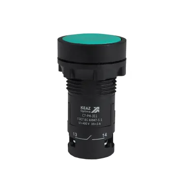 Кнопка с фиксацией OptiSignal Compact D22 C7-PH-311 зеленая 1НО+1НЗ XB7NH35
