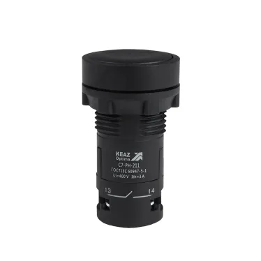 Кнопка с фиксацией OptiSignal Compact D22 C7-PH-211 черная 1НО+1НЗ XB7NH25