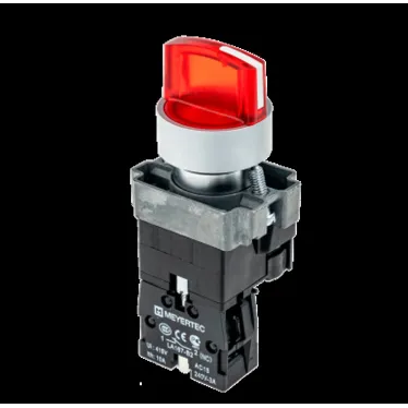 Переключатель с LED подсветкой, 24V AC/DC, красный, 2 полож. 1NC, фикс., мет. MTB2-BK2461 | 58210 | ОВЕН