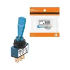 Выключатель-тумблер ASW-13D 1P 12В AC/DC 20А (3c) ON-OFF с фиксацией с синей LED подсветкой  | SQ0747-0283 | TDM