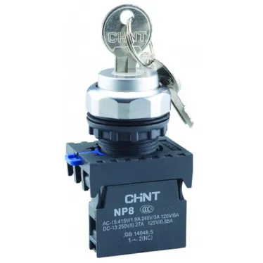 Переключатель с возвратом NP8-10X/22 без подсветки , черная 1НО IP65 (R) | 578776 | CHINT