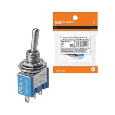 Переключатель-тумблер MTS-103 Micro 1P 250В AC/DC 3А (3c) ON-OFF-ON с фиксацией  | SQ0747-0271 | TDM